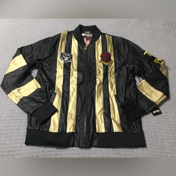 World of Troop Other - World of Troop Men’s Black Gold Lightweight Moto Jacket